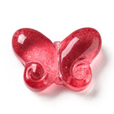 Uniq Perler Enkelt perler og sæt 10 stk røde glas sommerfugle 10x14 mm