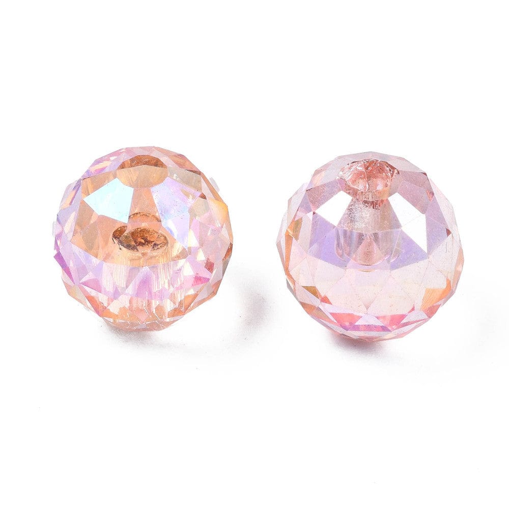 Uniq Perler Enkelt perler og sæt 10 stk. rosa mange facetteret glas perler ser 12,5 mm