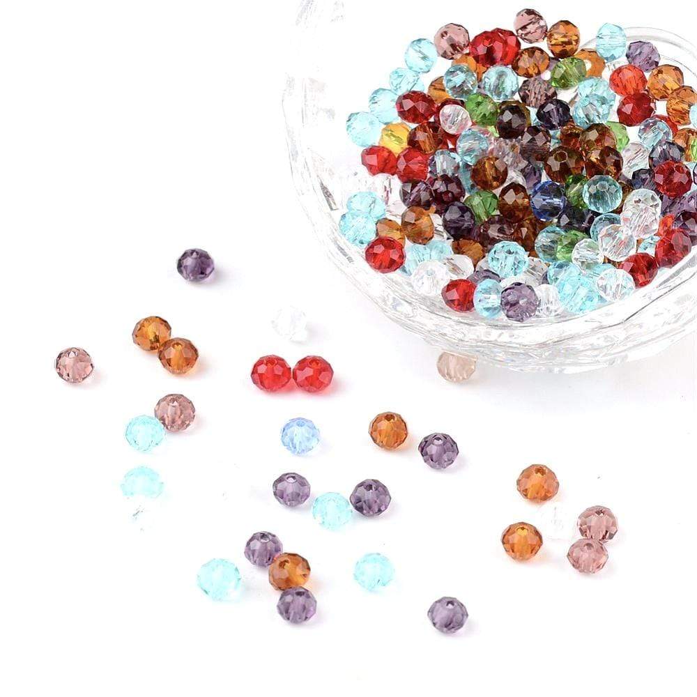 Uniq Perler Enkelt perler og sæt 200 stk. rondel glas perler, mix farver