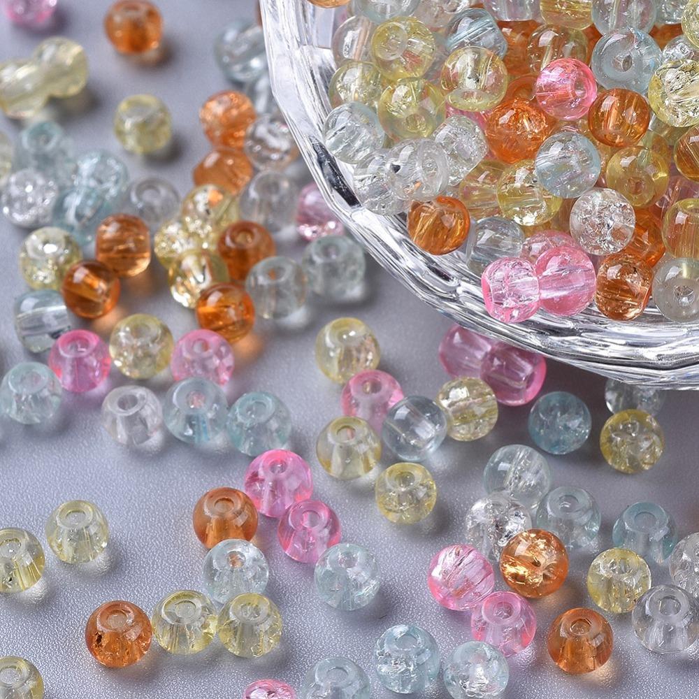 Uniq Perler Enkelt perler og sæt 400 stk 4-4,5 mm glas perler i mix farver