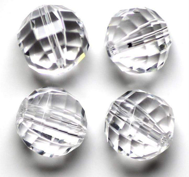 Uniq Perler Enkelt perler og sæt 6 mm facetteret krystal perle, klar, 10 stk.