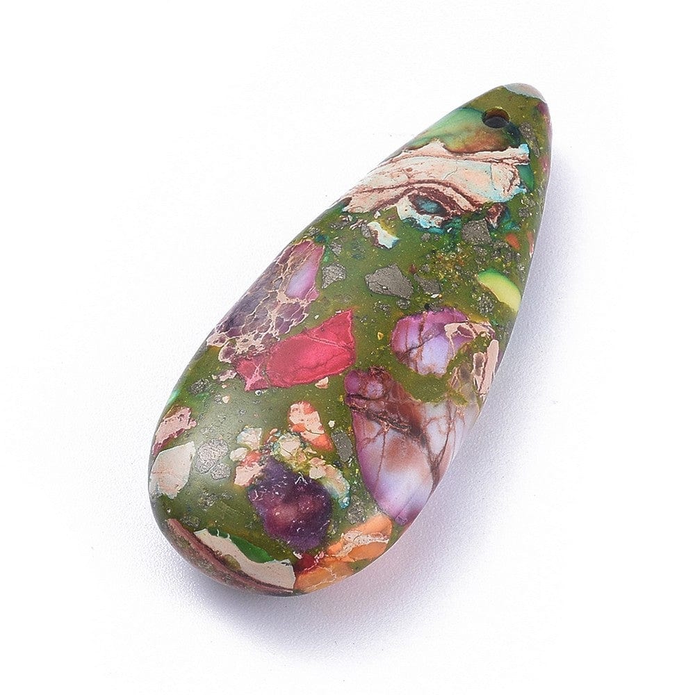 Uniq Perler Enkelt perler og sæt Dråber af stenen Imperial Jasper 35x15 mm