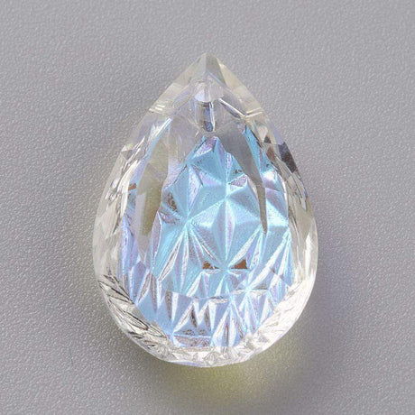 Uniq Perler Enkelt perler og sæt Glas dråber med krystal look str. 19x12x6 mm