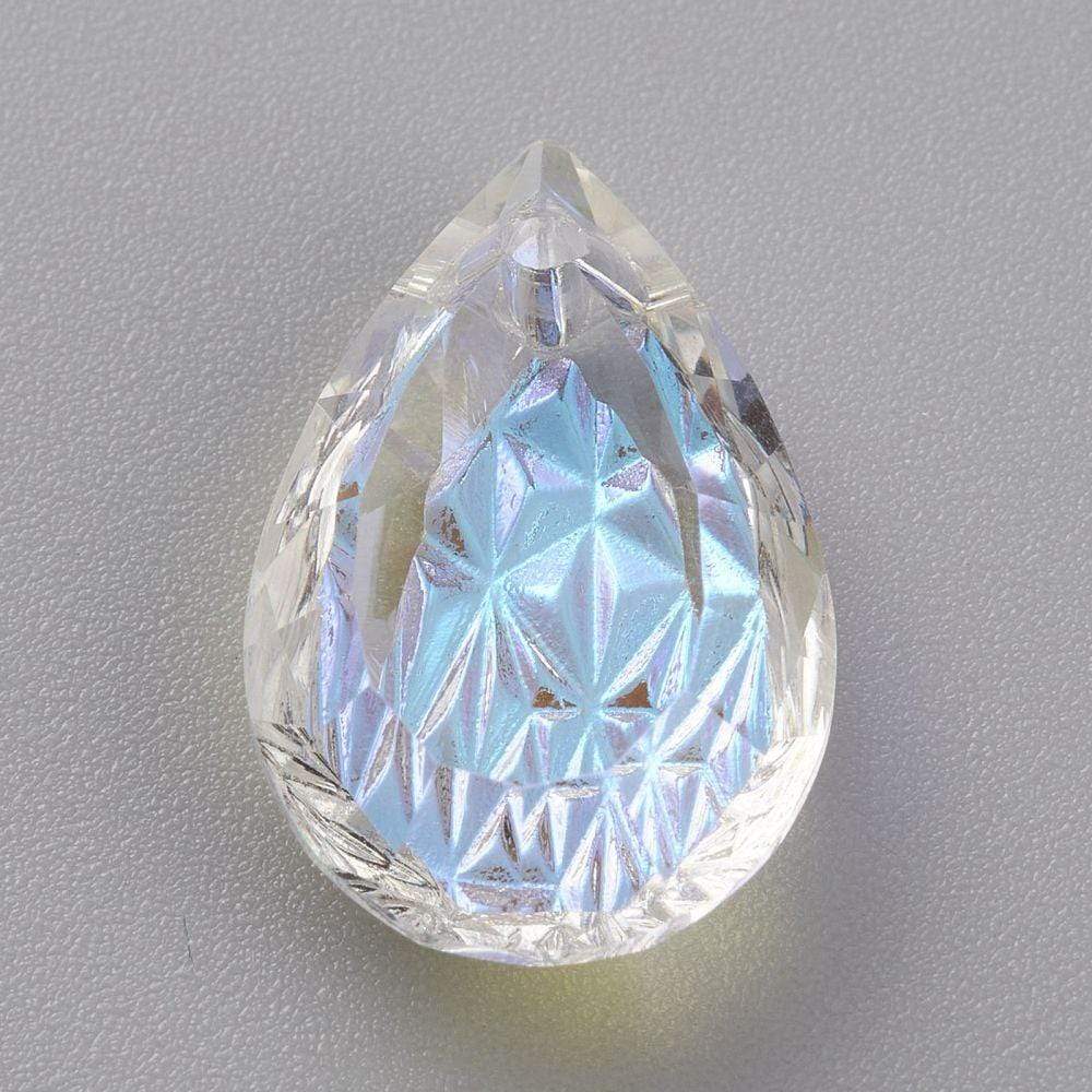 Uniq Perler Enkelt perler og sæt Glas dråber med krystal look str. 19x12x6 mm