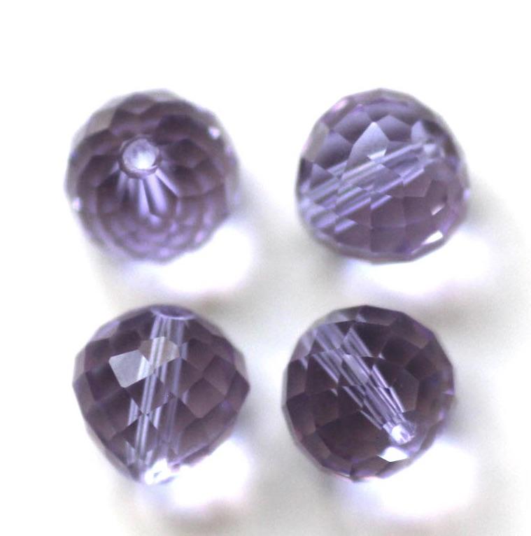 Uniq Perler Enkelt perler og sæt Teardrop 10 mm facetteret krystal perle, lilla 10 stk.