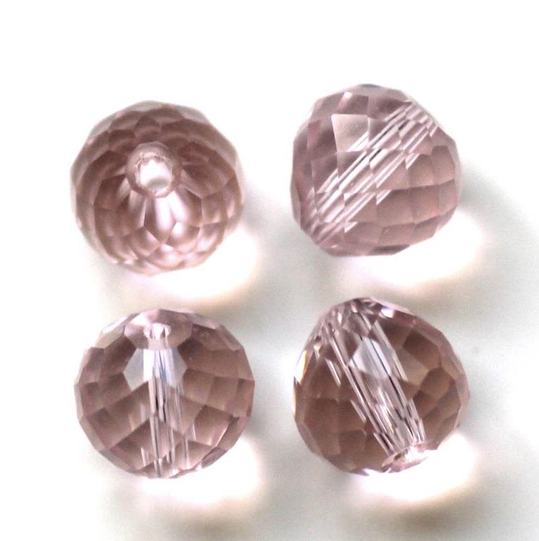 Uniq Perler Enkelt perler og sæt Teardrop 10 mm facetteret krystal perle, rosa 10 stk.