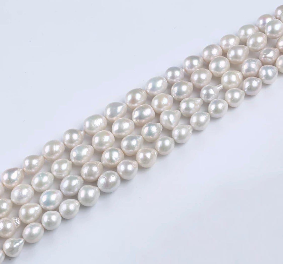 Uniq Perler Ferskvandsperler 11-12 mm flotte Barok perler.