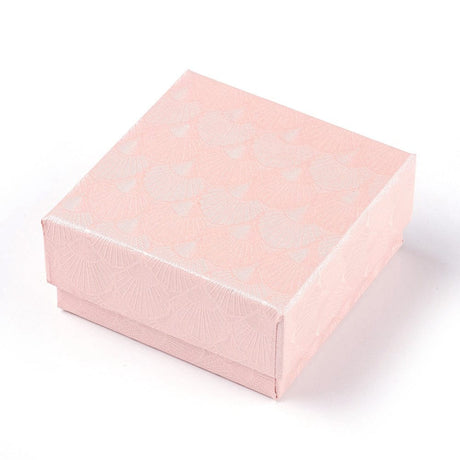 Uniq Perler gaveæsker 6 stk. Rosa gaveæske med smukt mønster 7,5x7,5x3,5 cm
