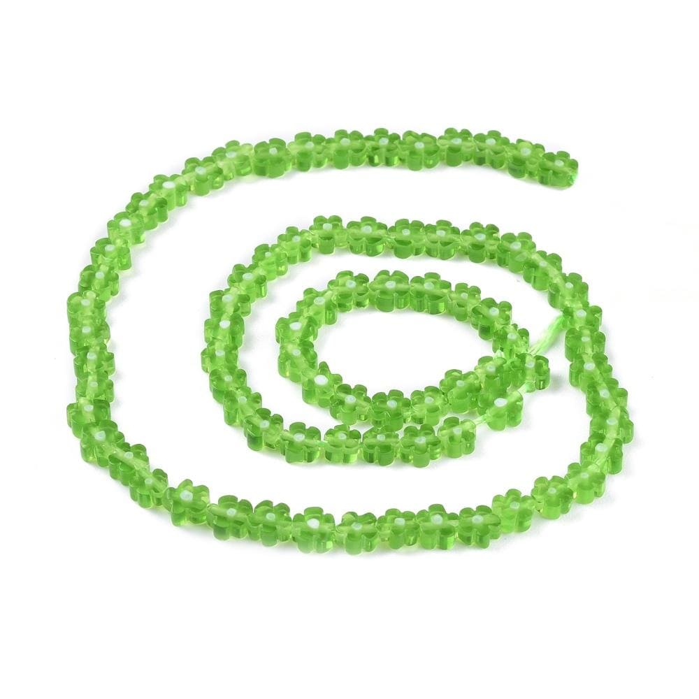Uniq Perler Glas Perler 4-7 mm håndlavet millifiori glas perler, grøn