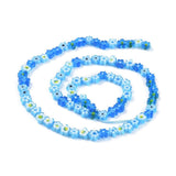 Uniq Perler Glas Perler 4-7 mm håndlavet millifiori glas perler, turkis/blå