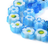 Uniq Perler Glas Perler 4-7 mm håndlavet millifiori glas perler, turkis/blå