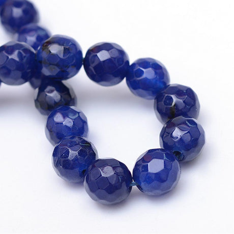 Uniq Perler Glas Perler 6 mm facetteret glas perler, mørk blå