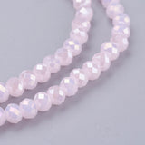 Uniq Perler Glas Perler Rosa glas perler, facetteret  3-3,5 mm