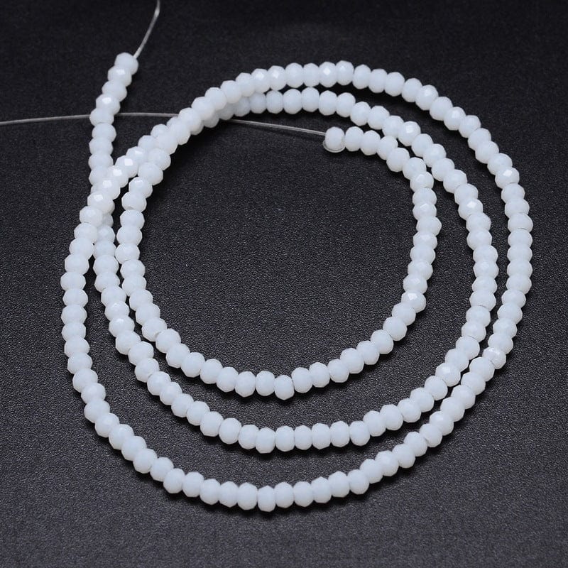 Uniq Perler glasperler 2 mm facetteret glas perler, hvid