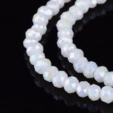 Uniq Perler glasperler Hvide glas perler, facetteret  3-3,5 mm