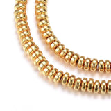 Uniq Perler hæmatit Hæmatit rondel perler, guld farvet