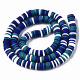 Uniq Perler Heishi perler Fimo Heishi, Mix farver blå 6mm.