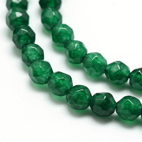 Uniq Perler jade 4 mm facetteret jade -grøn