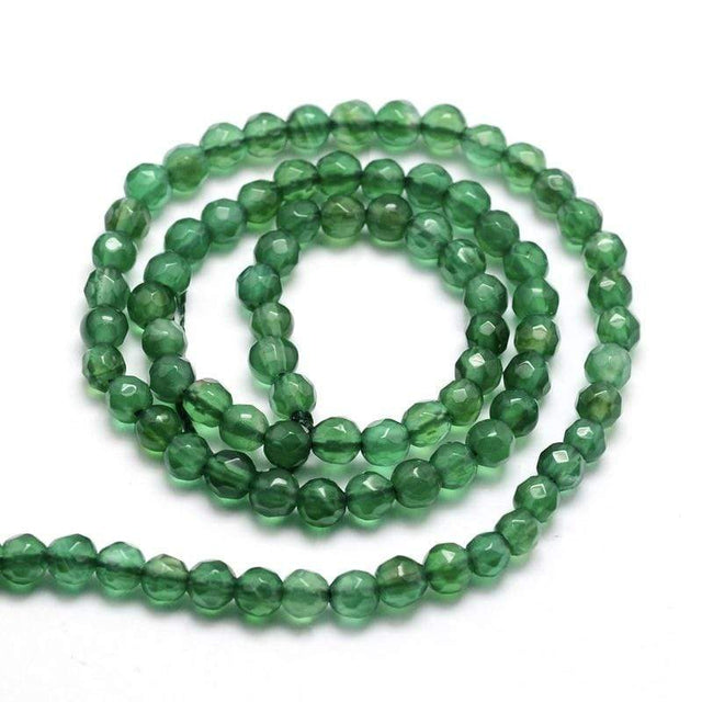 Uniq Perler Jade 4 mm facetteret jade perler, grøn