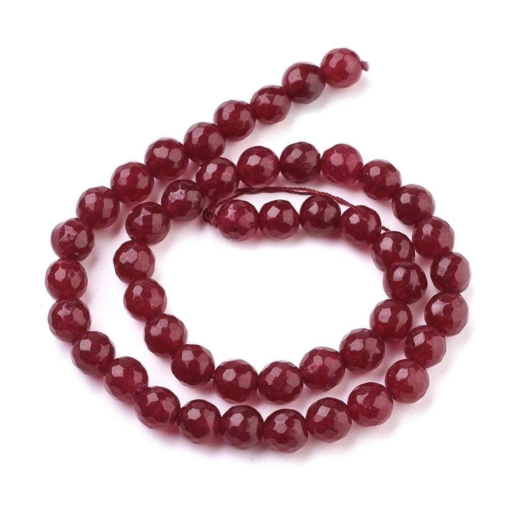 Malaysia Jade, Dark Red, Faceted, 8mm