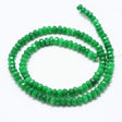 Uniq Perler Jade Facetteret rondel, hvid Jade -  Grøn