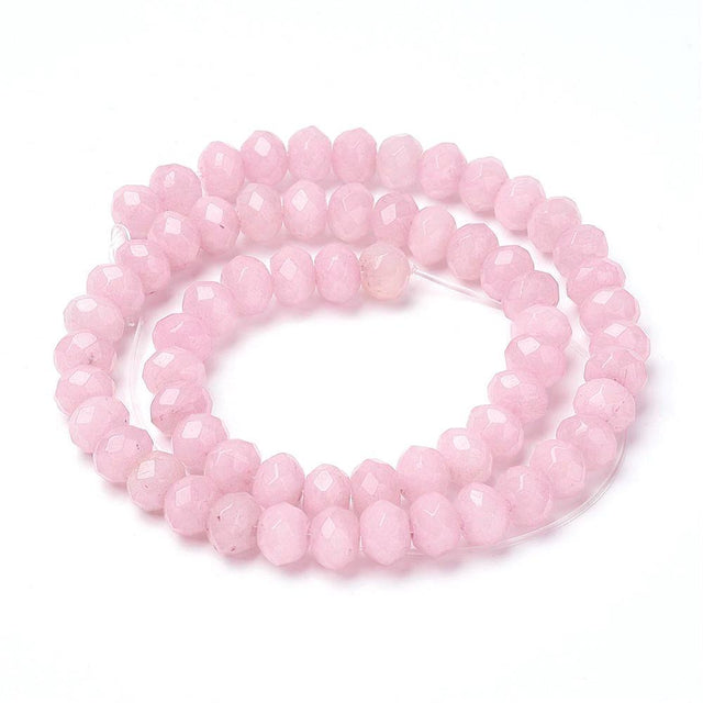 Uniq Perler Jade Jade rondel perler 8x6 mm, rosa