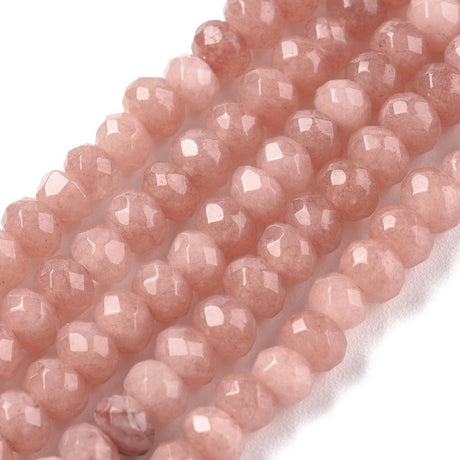 Malaysia Jade Beads, Faceted, Rondel, 4x2-3mm