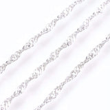 Sølvbelagt Twisted Necklace, 46cm