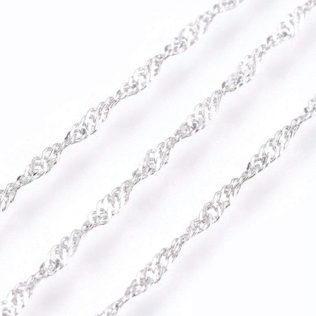 Sølvbelagt Twisted Necklace, 46cm
