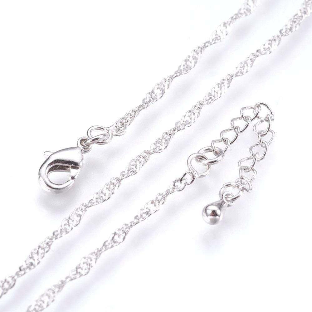 Silver-plated Twisted Necklace, 46cm