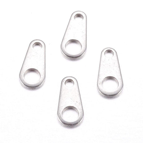 Uniq Perler kæder 10 stk kædeforlænger/tabs i stål  8x4x0,5 mm