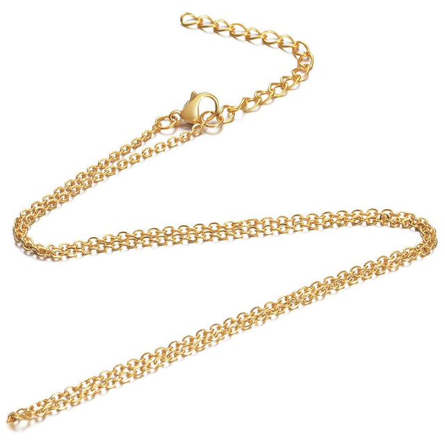 Uniq Perler Kæder 40+5 cm. halskæde i forgyldt stål