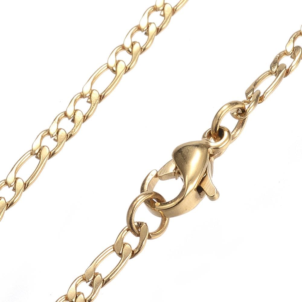 Uniq Perler kæder 50 cm halskæde i forgyldt stål- Figaro