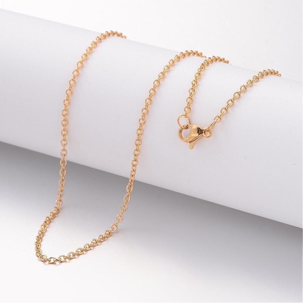 Uniq Perler kæder Forgyldt stål halskæde, 50 cm