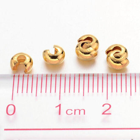 Knot hiders, Gold-plated, 4mm, 20 pcs