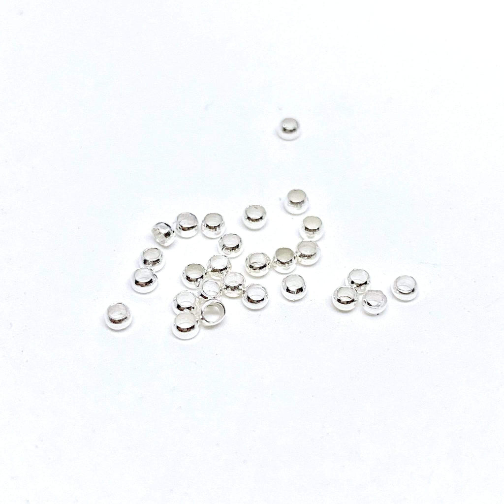 Uniq Perler Klemøjer og Knudekjuler Forsølvet Crimp/End Perler, forsølvet 2,5 mm