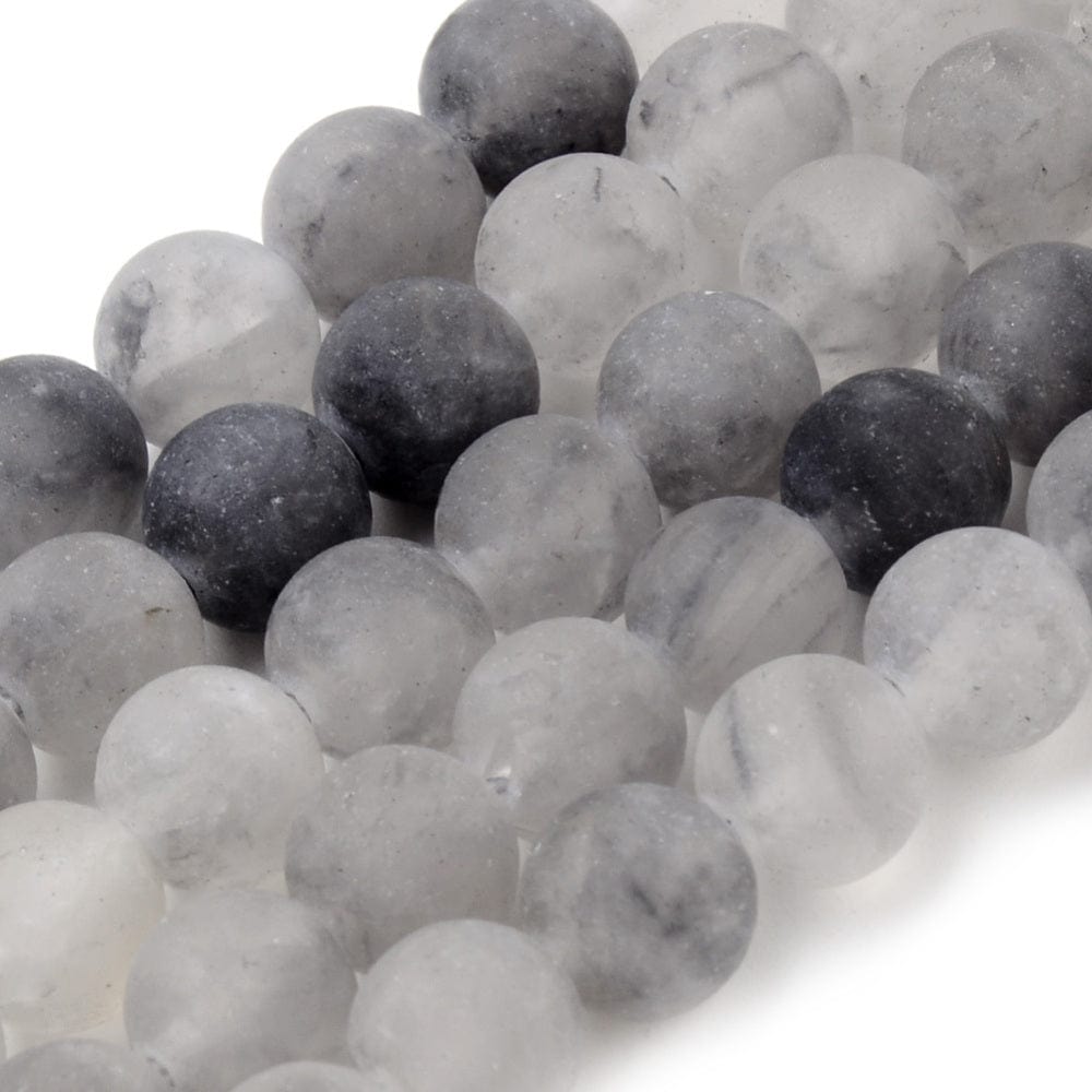 Uniq Perler kvarts perler 6 mm Cloudy Kvarts perler