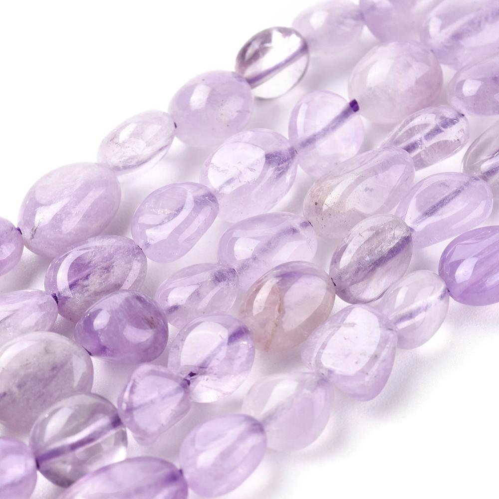 Uniq Perler kvarts perler Lavendel Jade nuggets 6-10 mm