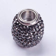 Uniq Perler Låse Magnet lås me sorte/grå rhinsten Hul 6 mm
