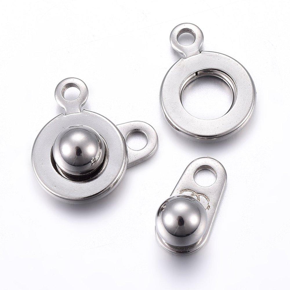 Uniq Perler Låse "Snap" lås i stål, 15x9 mm