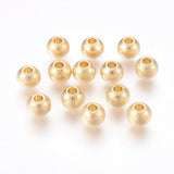Uniq Perler Metal perler 10 stk. forgyldte stål perler med struktur 4x3 mm