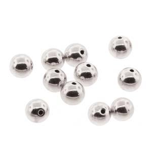 Uniq Perler Metal perler 10 stk. forsølvet stopper perler 5 mm