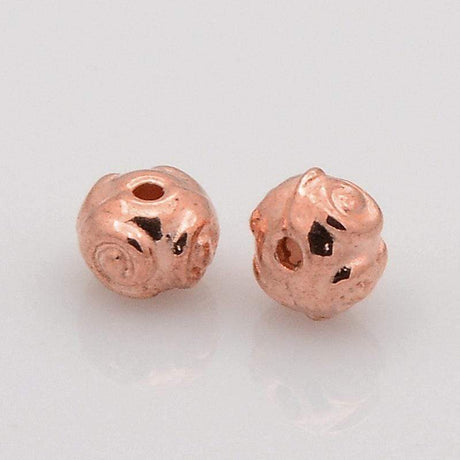 Uniq Perler Metal perler 10 stk. metal perle, rosen gold. 5,5 mm