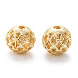 Uniq Perler Metal perler 10 stk runde perler med flot mønster 7x8 mm