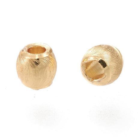 Uniq Perler Metal perler 20 stk. 18 karats forgyldt perler, børstet look 3,5x3,4 mm