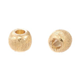 Uniq Perler Metal perler 20 stk. 18 karats forgyldt perler, børstet look 3x2,5 mm