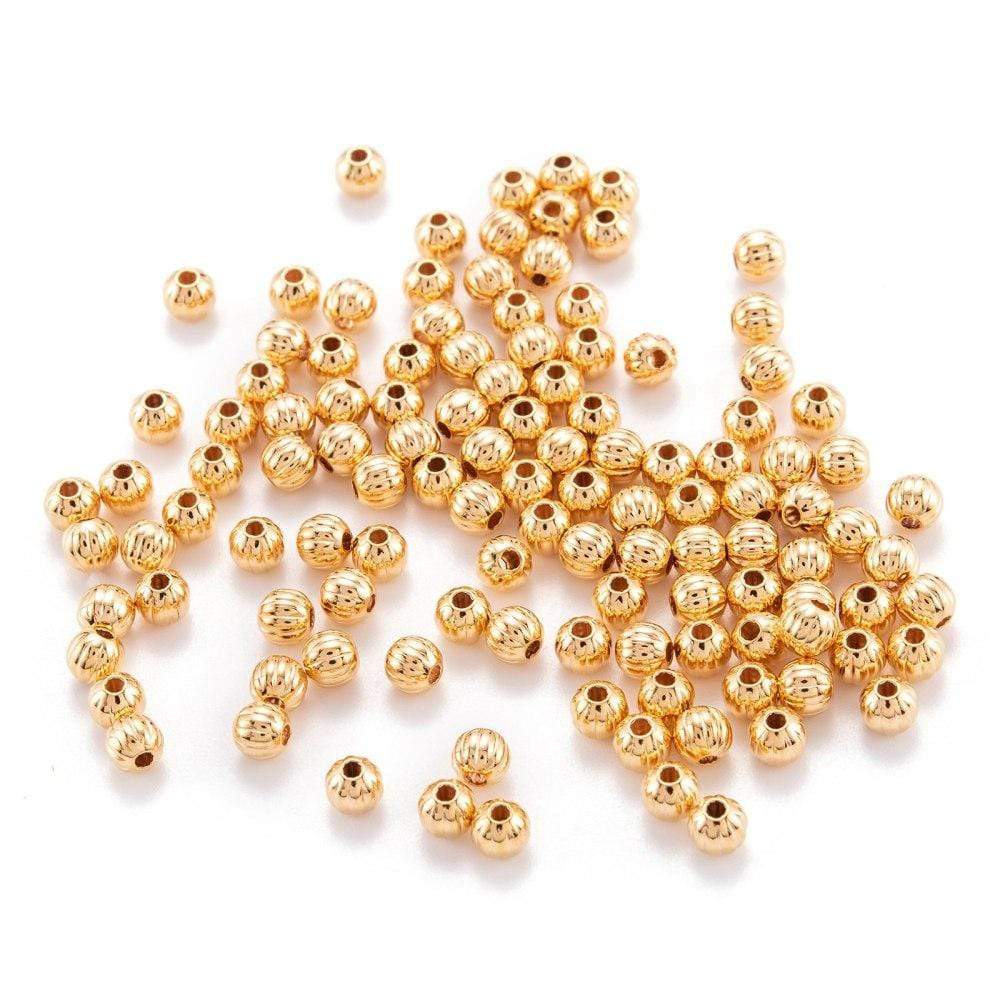 Uniq Perler Metal perler 20 stk forgyldte 4 mm messing perler