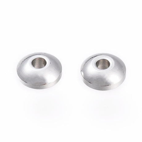 Uniq Perler Metal perler 20 stk. rondel stål perler 5x2,5 mm