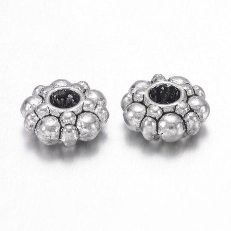 Uniq Perler  Metal perler 25 stk mellemleds perler/antikforsølvet