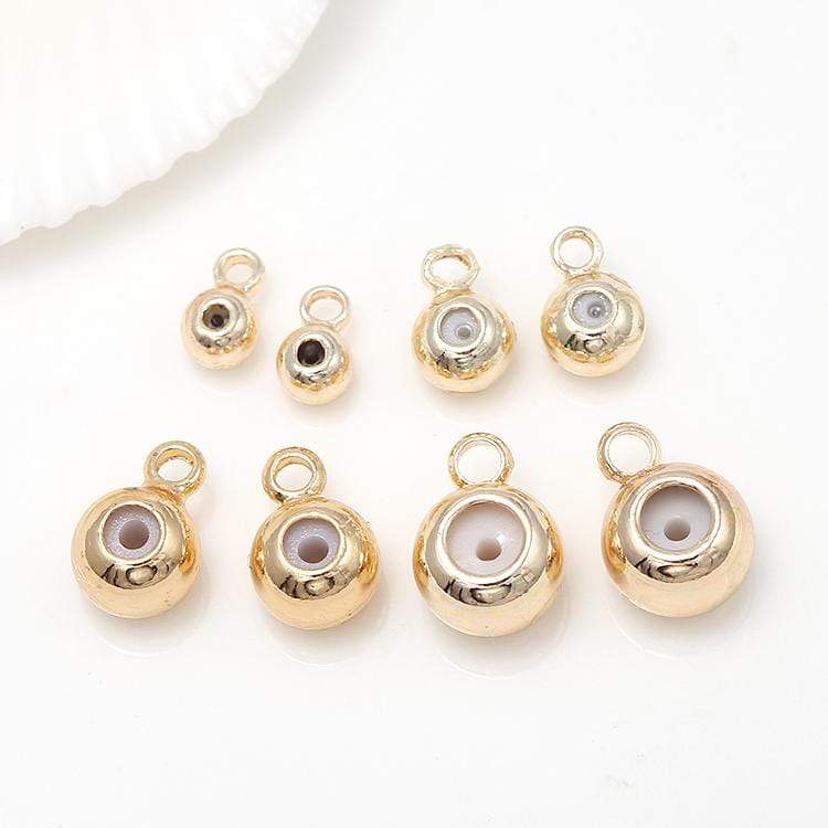 Uniq Perler Metal perler 4 mm stopper perle med øje, 5 stk.